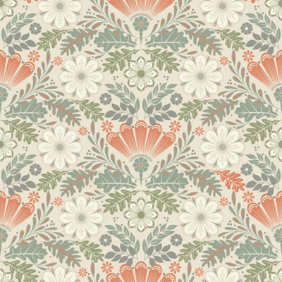 Galerie Sommarang 2 Beige Klockrike Floral Wallpaper Roll