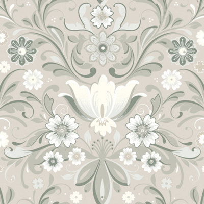 Galerie Sommarang 2 Beige Ostanskar Floral Wallpaper Roll