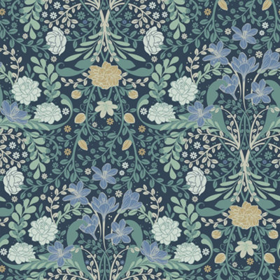 Galerie Sommarang 2 Blue Froso Floral Wallpaper Roll