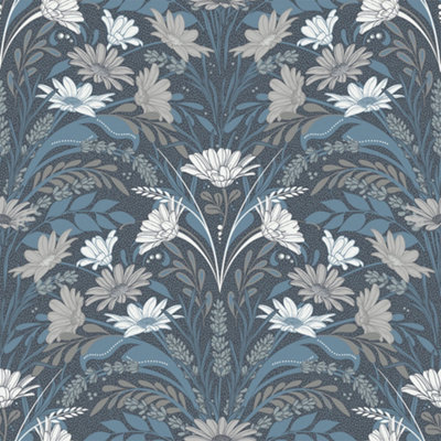 Galerie Sommarang 2 Blue Varmdo Floral Wallpaper Roll