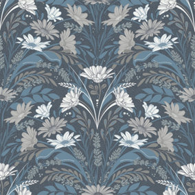 Galerie Sommarang 2 Blue Varmdo Floral Wallpaper Roll