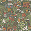 Galerie Sommarang 2 Dark Green Bygga Bo Scandinavian Village Wallpaper Roll