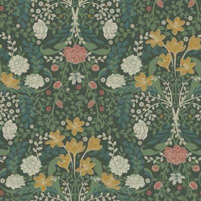 Galerie Sommarang 2 Green Froso Floral Wallpaper Roll