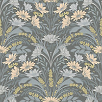 Galerie Sommarang 2 Grey Varmdo Floral Wallpaper Roll