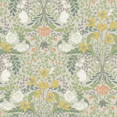 Galerie Sommarang 2 Orange Froso Floral Wallpaper Roll