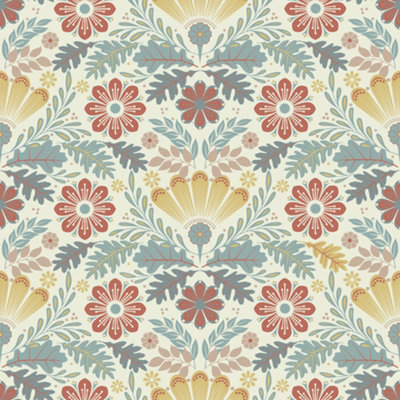 Galerie Sommarang 2 Yellow Klockrike Floral Wallpaper Roll