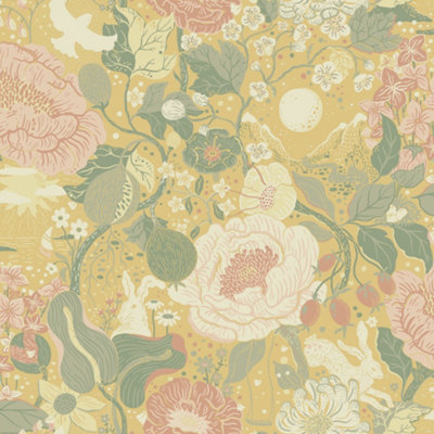 Galerie Sommarang 2 Yellow Vaxa Floral Wallpaper Roll | DIY at B&Q