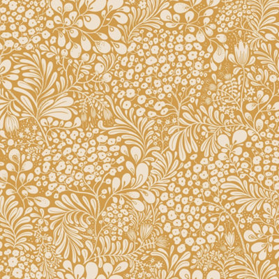 Galerie Sommarang Ochre Abstract Foilage Wallpaper Roll