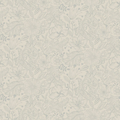 Galerie Sommarang White Mono Flora Wallpaper Roll