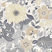 Galerie Sommarang White Scandi Bloom Wallpaper Roll