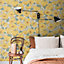 Galerie Sommarang Yellow Retro Poppy Wallpaper Roll