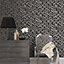 Galerie Special FX Black Grey Silver Glitter Chevrons Embossed Wallpaper
