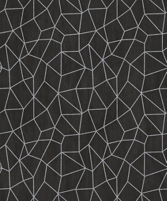 Galerie Special FX Black Silver Glitter Web Embossed Wallpaper | DIY At B&Q