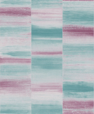 Galerie Special FX Blue Pink Silver Glitter Block Embossed Wallpaper