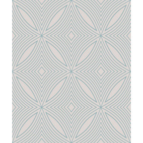 Galerie Special FX Blue Taupe Metallic Spiral Embossed Wallpaper