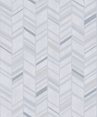 Galerie Special FX Grey Glitter Chevrons Embossed Wallpaper