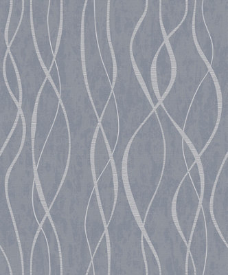 Galerie Special FX Grey Glitter Ribbons Embossed Wallpaper