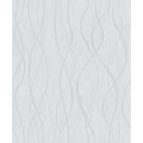 Galerie Special FX Grey Glitter Ribbons Embossed Wallpaper