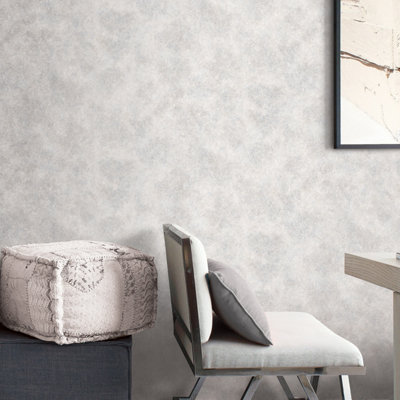 Galerie Special FX Grey Metallic Crackle Texture Embossed Wallpaper