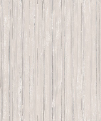 Galerie Special FX Silver Beige Blue Glitter Stripe Embossed Wallpaper