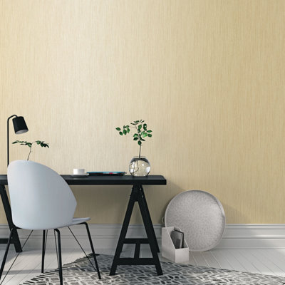 Galerie Special FX Yellow Gold Vertical Textile Embossed Wallpaper