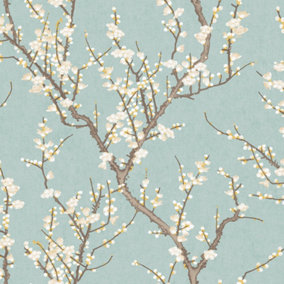 Galerie Spring Blossom Green Wallpaper