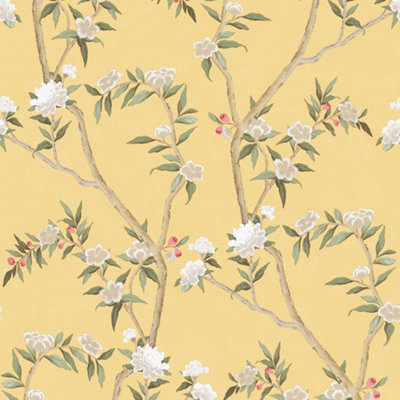 Galerie Spring Blossom Yellow Wallpaper