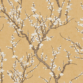 Galerie Spring Blossom Yellow Wallpaper