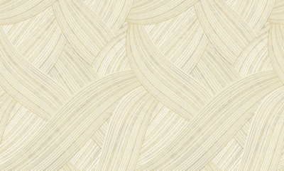 Galerie Stratum Collection Metallic Beige/Cream/Grey Geometric Swirl Lines Double Width Wallpaper Roll