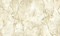 Galerie Stratum Collection Metallic Beige/Cream Marmo Marble Effect Double Width Wallpaper Roll