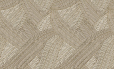 Galerie Stratum Collection Metallic Bronze/Cream Geometric Swirl Lines Double Width Wallpaper Roll