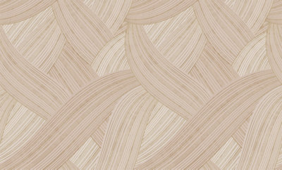 Galerie Stratum Collection Metallic Brown/Beige Geometric Swirl Lines Double Width Wallpaper Roll