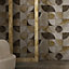 Galerie Stratum Collection Metallic Brown/Gold/Beige Geometric Circle Double Width Wallpaper Roll