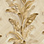 Galerie Stratum Collection Metallic Gold/Beige Palma Leaf Double Width Wallpaper Roll