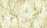 Galerie Stratum Collection Metallic Green/Gold Marmo Marble Effect Double Width Wallpaper Roll