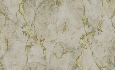 Galerie Stratum Collection Metallic Grey/Beige Marmo Marble Effect Double Width Wallpaper Roll