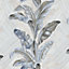 Galerie Stratum Collection Metallic Light Blue/Beige/Gold Palma Leaf Double Width Wallpaper Roll