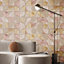 Galerie Stratum Collection Metallic Pink/Gold Geometric Circle Double Width Wallpaper Roll