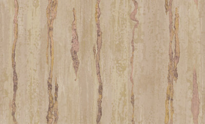 Galerie Stratum Collection Metallic Pink/Gold Vertical Lines Double Width Wallpaper Roll