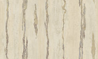 Galerie Stratum Collection Metallic Silver/Cream/Beige Vertical Lines Double Width Wallpaper Roll