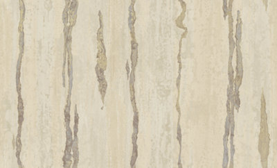 Galerie Stratum Collection Metallic Silver/Cream/Beige Vertical Lines Double Width Wallpaper Roll