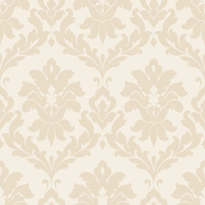 Galerie Stripes And Damask 2 Beige Plaza Damask Smooth A4 Wallpaper Sample