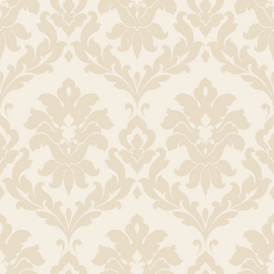 Galerie Stripes And Damask 2 Beige Plaza Damask Smooth Wallpaper DIY