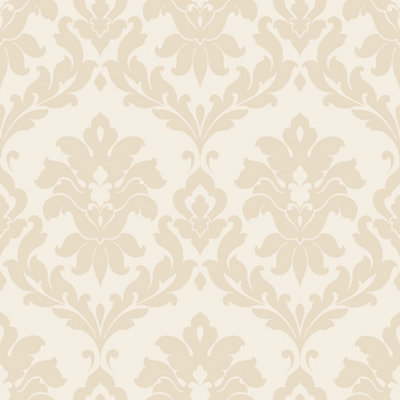 Galerie Stripes And Damask 2 Beige Plaza Damask Smooth Wallpaper