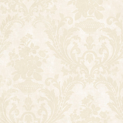 Galerie Stripes And Damask 2 Beige Sari With Texture Smooth Wallpaper