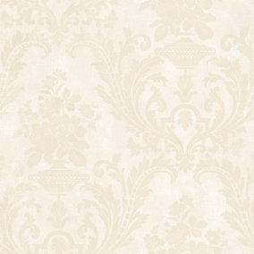 Galerie Stripes And Damask 2 Beige Sari With Texture Smooth Wallpaper