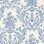 Galerie Stripes And Damask 2 Blue Sari With Texture Smooth Wallpaper