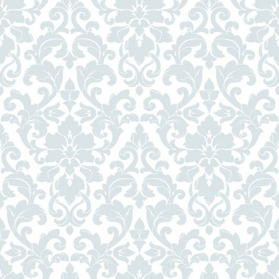 Galerie Stripes And Damask 2 Blue Velvet Damask Smooth Wallpaper