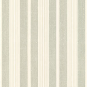 Galerie Stripes And Damask 2 Green Cushion Stripe Smooth Wallpaper