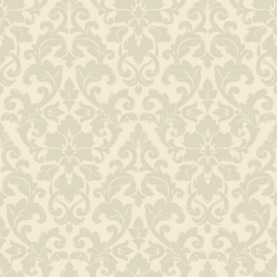 Galerie Stripes And Damask 2 Green Velvet Damask Smooth Wallpaper